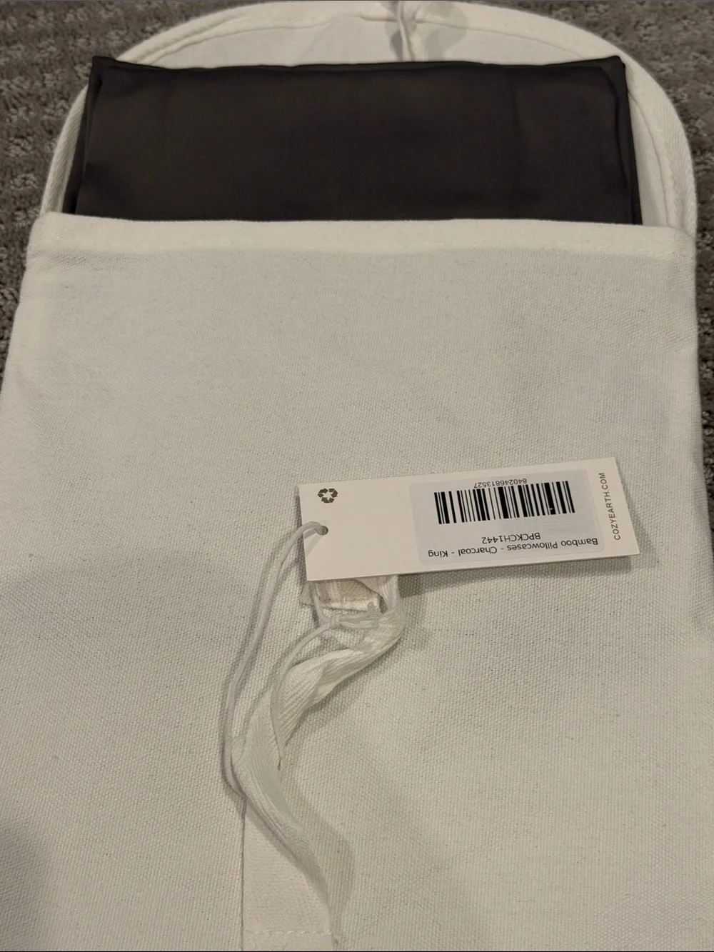 Cozy Earth Bamboo King Pillowcase - Charcoal color